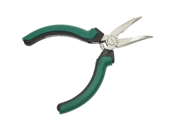 BRÜDER MANNESMANN Green Line spetstång "Elektronik" böjd 125 mm verktygsstål färg grön/silver/svart med 2 - 1 st (M 1070-5)