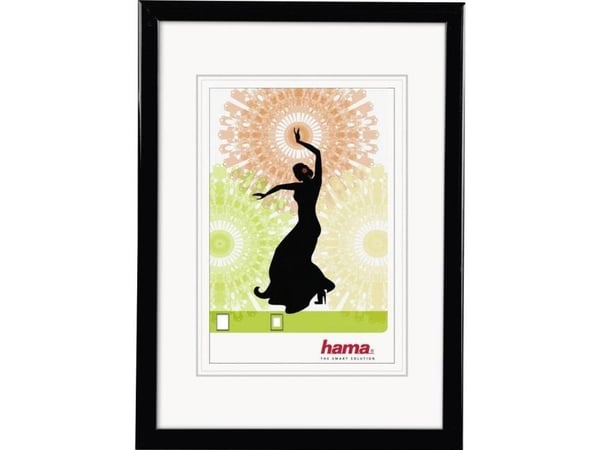 Hama Madrid, Enkel bilderamme, Plast, Svart, 15 x 20 cm, Rektangulær, Reflekterende