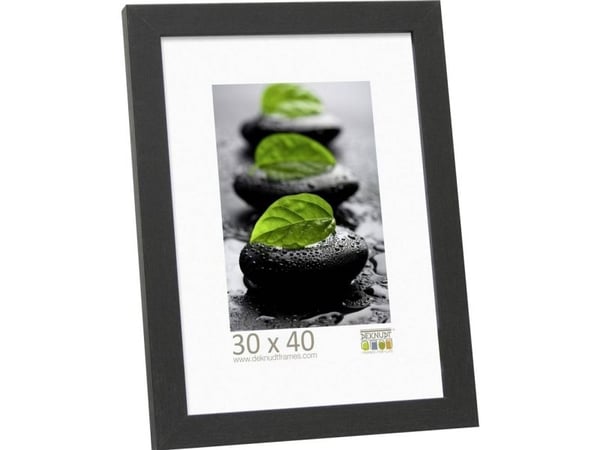 Deknudt S44CF2, Enkel bilderamme, Tre, Sort, 30 x 40 cm, Reflekterende, Landskap/portrett