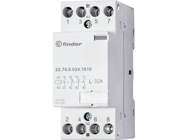 Finder 22.74.0.024.1310 skydd 4 växlare 24 V/DC, 24 V/AC 32 A 1 st. (22.74.0.024.1310)