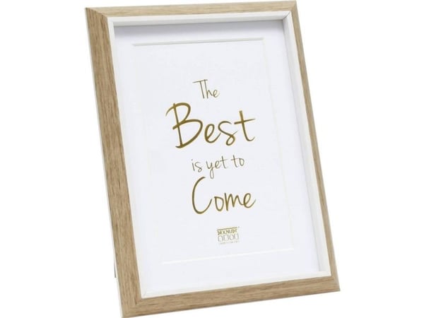 Deknudt S46WG4P1, Enkel bilderamme, Glass, MDF, Brun, Hvit, Bord, Vegg, 18 x 24 cm, Rektangulær