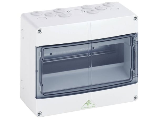 Gruppaväggtavla AK12 1x12m med lock IP65 grå