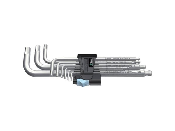 Wera 05073544001, L-muotoinen kuusiokoloavainsetti, Metrinen, 9 kpl, Ruostumaton teräs, 1.5,2,2.5,3,4,5,6,8,10 mm, 30 mm