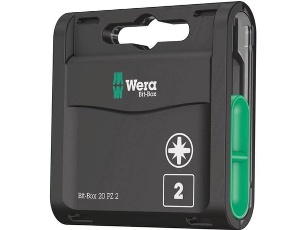 Wera Bit-Box 20 PZ, 15 stykker, Pozidriv, PZ 2, Metall, Plast, 20x PZ 2x25 mm, CE