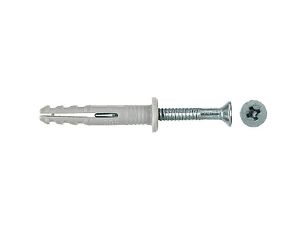 Fischer 050395, Ruuvi- ja seinäpistokesarja, Nailon, Sinkkipinnoitettu teräs, Pozidriv, PZ2, 30 mm
