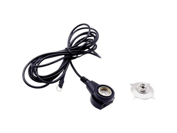 Quadrios ESD-jordingskabel 1,80 m klemme, trykknapp 10 mm