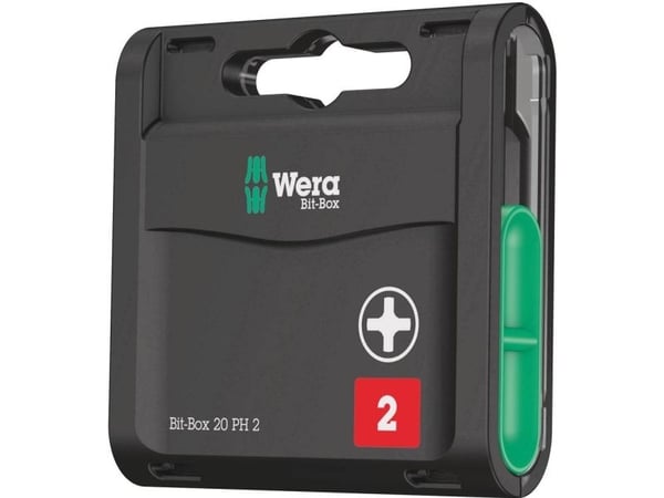Wera 05057750001, 20 stykker, Philips, PH 2, Metall, Plast, 20x PH 2x25 mm, CE