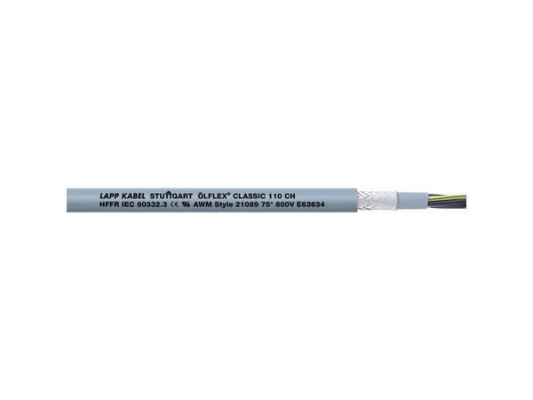 LAPP ÖLFLEX® CLASSIC 110 CH styrkabel 3G 1 mm² grå 10035056-100 100 m