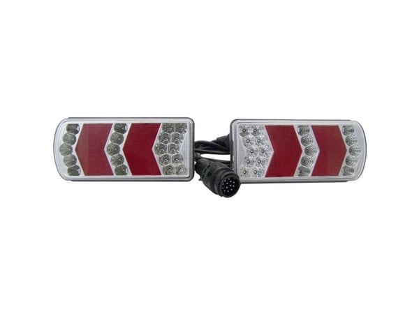 Berger & Schröter tilhenger-belysningssett 13-pins blinklys, bak-/nummerplate-/bak-/tåkelys, bremselys, reflektor bak 12 V klart akrylglass Berger & Schröter tilhenger-belysningssett 13-pins blinklys, bak-/nummerplate-/bak-/tåkelys, bremselys, reflektor bak 12 V klart akrylglass