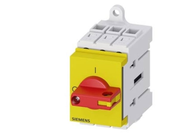 Siemensin kuormakytkin, punainen, keltainen, 3-napainen, 16 mm², 32 A, 690 V/AC, 3LD32300TK13, 3P, IP40, 60 mm, 68 mm, 79 mm, 110 mm