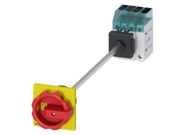 Siemensin kuormakytkin, punainen, keltainen, 4-napainen, 16 mm², 25 A, 690 V/AC, 3LD31480TL53, 4P, IP65, 60 mm, 68 mm, 83 mm, 420 mm