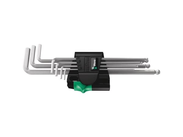 Wera 05022101001, L-formet hex-nøkkelsett, Metrisk, 7 stykker, 1.5,2,2.5,3,4,5,6 mm, Kromfarget, 20 mm