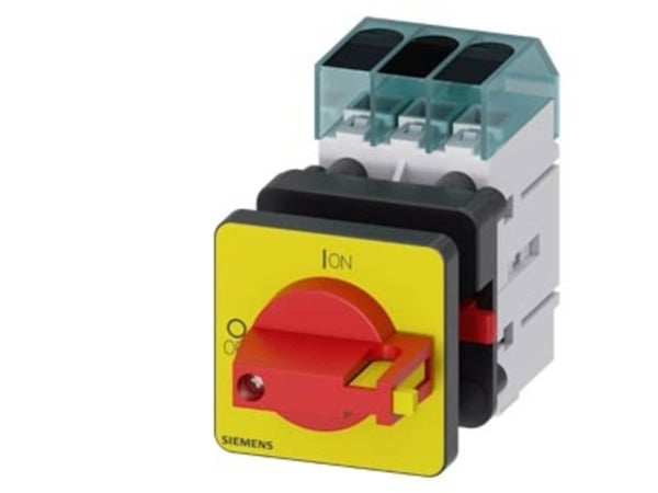 Siemensin kuormakytkin, punainen, keltainen, 3-napainen, 16 mm², 40 A, 690 V/AC, 3LD33500TK13, 3P, IP65, 60 mm, 68 mm, 79 mm, 110 mm