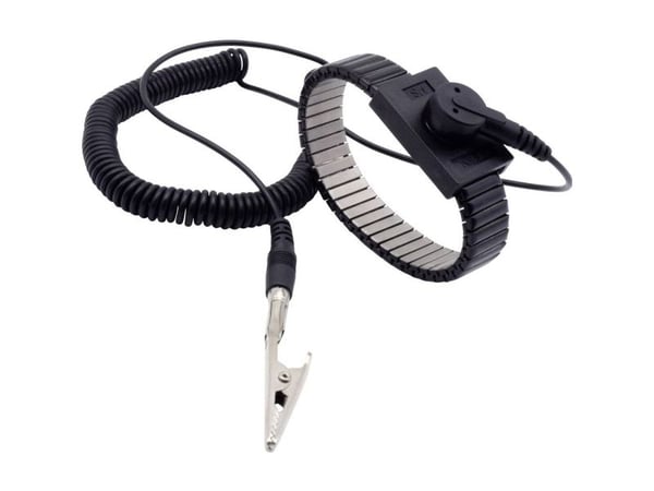 Quadrios ESD-håndledsbånd Sort Trykknap 10 mm