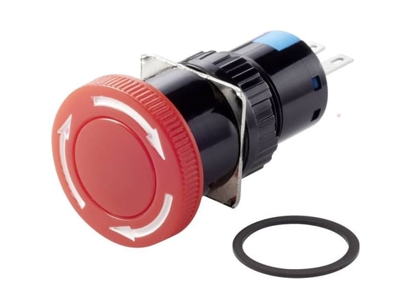 TRU COMPONENTS nödstoppknapp TC-LAS1-AY-11TS 250 V/AC 3 A, 1 x brytande kontakt, 1 x slutande kontakt IP40 (1 st)
