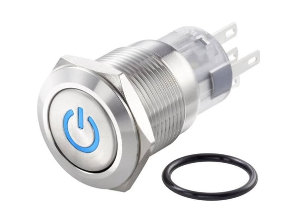 Conrad TC-7494500 TC-LAS1-AGQ-11ZDT/B/12V/S Vandalsikker trykkbryter 250 V/AC 3 A 1 x av/på-låsing, Rustfritt stål, Rustfritt stål, 250 V, 3 A