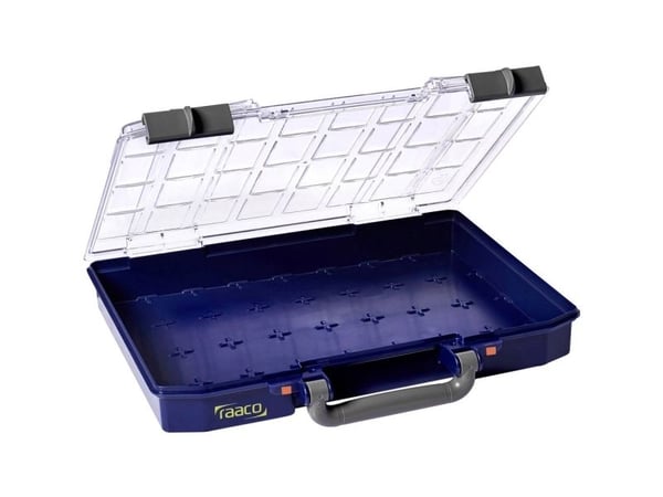raaco 142830, Oppbevaringsbag, Blå, Rektangulær, Polykarbonat, Polypropylen (PP), Monokromatisk, Universell