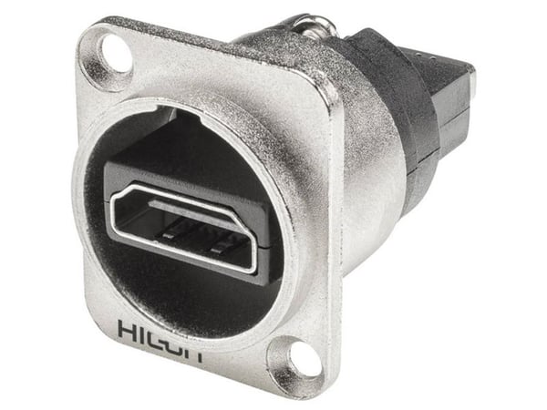 Hicon HI-HDHD-FFDN HDMI-kontakt flensetilkobling, poler: 19 sølv (1 stk)