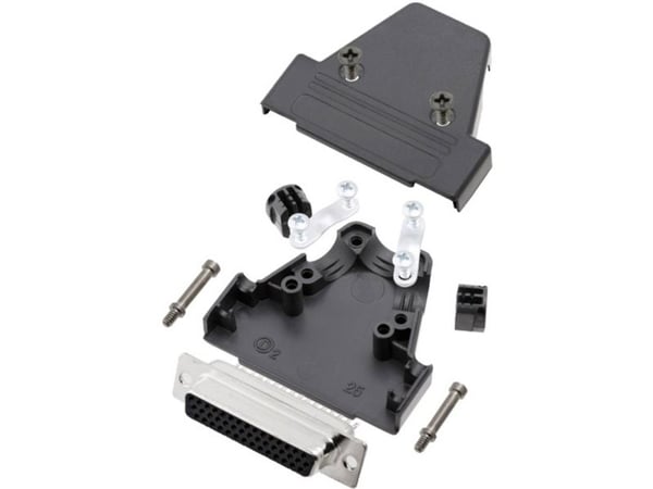 TRU COMPONENTS TCTRIP25HDS44K D-Sub-kabinet 44 pin, plast/metall, 180°, svart (1 stk.)