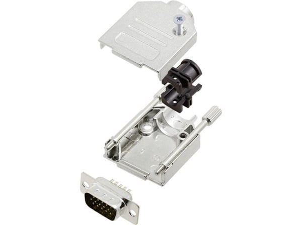 TRU COMPONENTS TCDTZK09HDP15K 7709036 D-SUB-piikkiliuska 180° Napojen lukumäärä: 15 Juotoskuppi 1 kpl