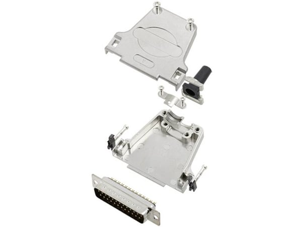 TRU COMPONENTS TCDTZF25DMPK 7708992 D-SUB tappiliuska 180° Nastojen määrä: 25 Juotoskuppi 1 kpl