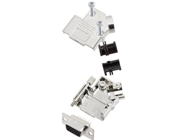 TRU COMPONENTS TCD45PKM09HDS15K D-SUB innfellingssett 45° poler: 15 lodding 1 stk.