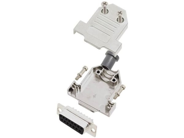 TRU COMPONENTS TCDTNT15MDBSK 7708432 D-SUB-kiskosarja 180° Napojen lukumäärä: 15 Juotospää 1 kpl