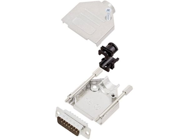 TRU COMPONENTS TCDTZK15DBPK 7708496 D-SUB-piikkiliuska 180° Napojen lukumäärä: 15 Juotoskuppi 1 kpl