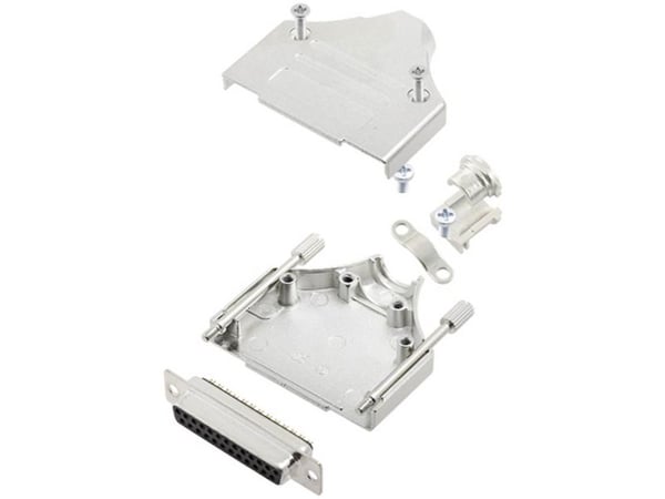 TRU COMPONENTS TCMHDM25DBSK 7708584 D-SUB läpivientiliuskasarja 180° Napojen lukumäärä: 25 Juotospää 1 kpl