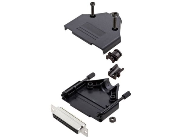 TRU COMPONENTS TCDTPKP25DMSK 7708568 D-SUB-kiskosarja 180° Napojen lukumäärä: 25 Juotospää 1 kpl