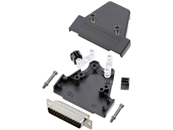 TRU COMPONENTS TCTRIP25DMPK 7708704 D-SUB-piikkiliuska 180° Napojen lukumäärä: 25 Juotoskuppi 1 kpl