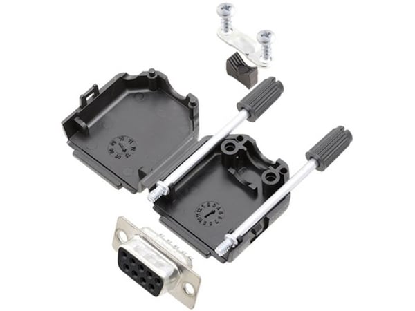 TRU COMPONENTS TCDPPK09BKDMSK D-SUB sokkelskjema-sett 180° 9 pol lodd 1 stk (7709028K)