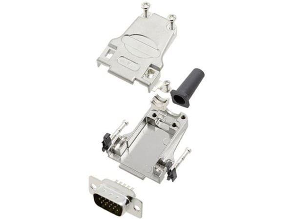 TRU COMPONENTS TCDTZF09HDP15K 7709536 D-SUB-piikkiliuska 180° Piikkimäärä: 15 Juotoskuppi 1 kpl