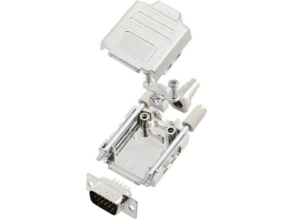 TRU COMPONENTS TCDPPK09MHDP15K 7709668 D-SUB-piikkiliuska 180° Napojen lukumäärä: 15 Juotoskuppi 1 kpl