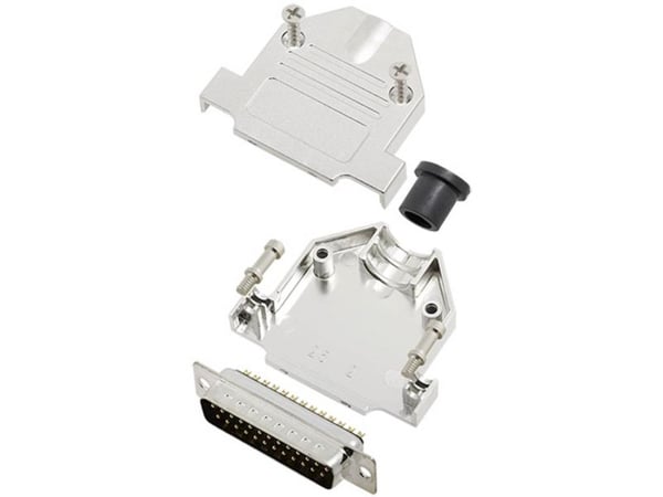 TRU COMPONENTS TCDTNT25MDBPK 7709600 D-SUB tappiliuska 180° Nastojen määrä: 25 Juotoskuppi 1 kpl