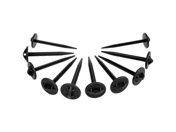 ProPlus 361736 Telepløk Heringset Kunststoff - 10 Stück für Bodenplanen und Zeltteppiche 7.5 cm x 9 cm 10 stk