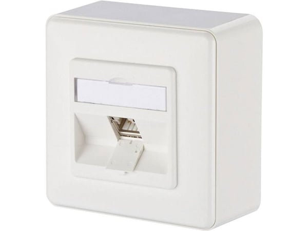 Metz Connect C6Amodul 270° - Eluttag - RJ 45 - 1 nätverksuttag - kritvit, RAL 9010