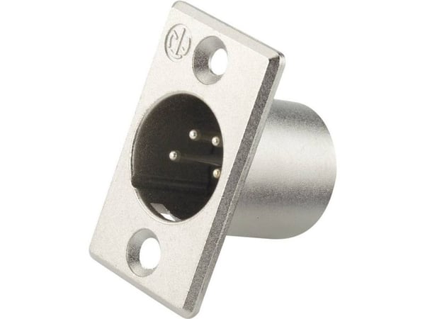 Neutrik NC4MP, XLR, rustfritt stål, messing, nikkel, polyamid, stål, sink, messing, IP40, 1,5 V