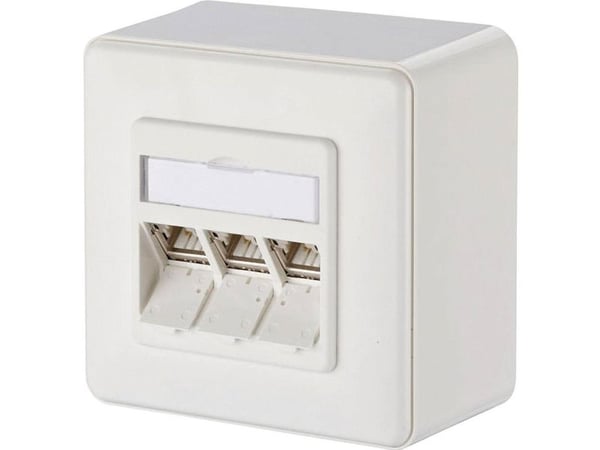 Metz Connect C6A Module 270° - pistorasia - RJ 45 - 3 verkkopistorasiaa - puhtaanvalkoinen, RAL 9010