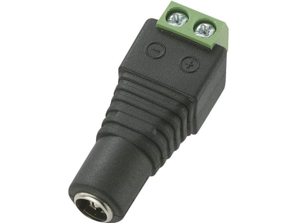 TRU COMPONENTS DC12-F Pienjänniteliitin Liitäntä, suora 5,5 mm 5,5 mm 5,5 mm 2,1 mm 1 kpl 1 kpl