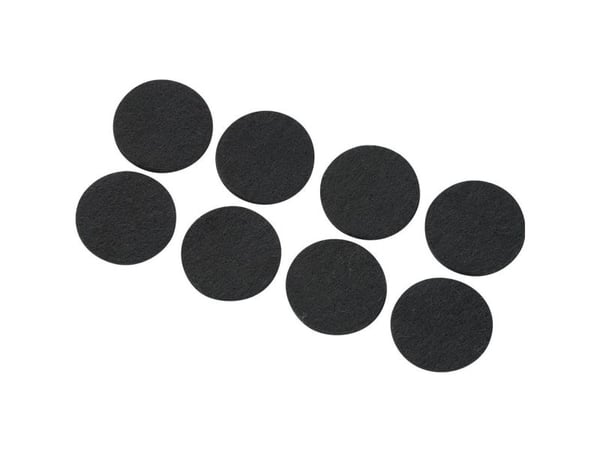 TRU COMPONENTS FP2503WT Huopatyynyt Itsekiinnittyvät, pyöreät Musta (Ø x K) 25 mm x 3 mm 8 kpl