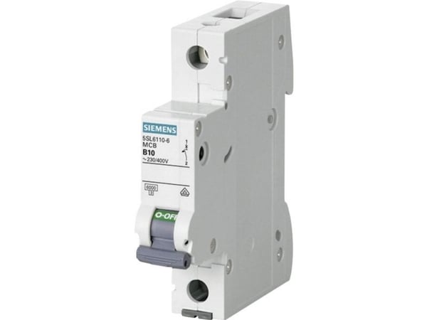 Siemens 5SL61107, Dvärgbrytare, Typ C, 6000 A, IP20, 230/400 V