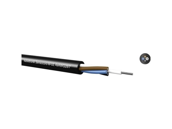 Sensocord®-M-UL 4xAWG28/7 svart minisensorskabel 242040800 Kabeltronik