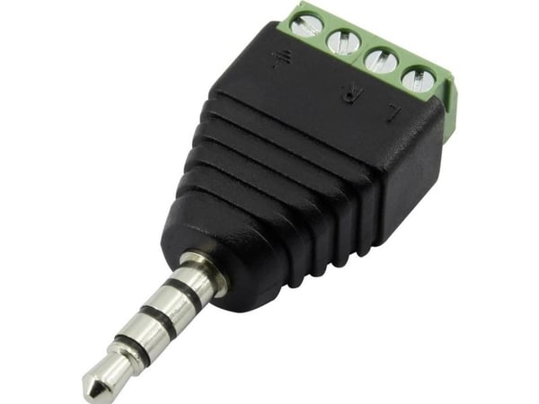 TRU COMPONENTS 1386615 jackplugg 3,5 mm rett pol: 4 stereo sort (1 stk.)