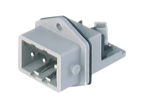 Hirschmann 932 145-106-1 strömkontakt STASEI, infälld vertikal, 3 + PE, 16 A, grå