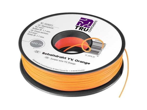 TRU COMPONENTS 1570376 Ristikkolanka Yv 1 x 0,20 mm² Keltainen 25 m