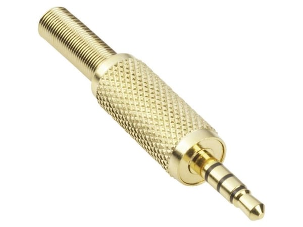 BKL Electronic 1103057 3,5 mm jackplugg; rett pol; 4-polet; stereo; gold; 1 stk
