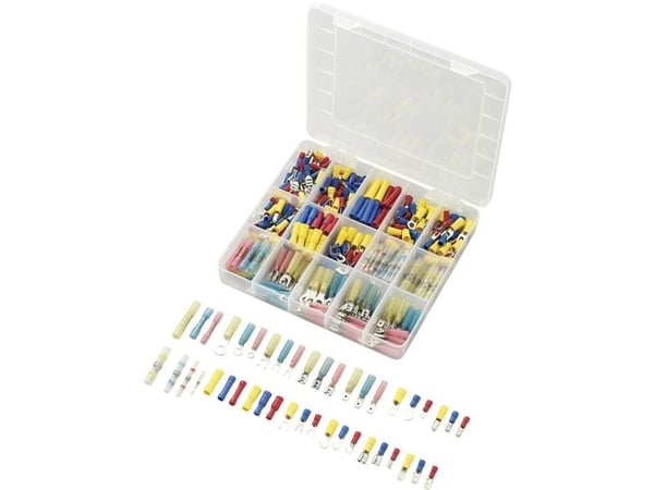TRU COMPONENTS 739925 Klemme-/tilkoblingsdeler sortiment blå/gul/rød/hvit 0,50-2,50 mm² 382 stk