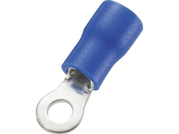 TRU COMPONENTS 738236 Rengasmainen kaapelinsokka Poikkileikkaus (max.)=2,50 mm² Reiän halkaisija =13 mm Osittain eristetty Sininen 50 kpl