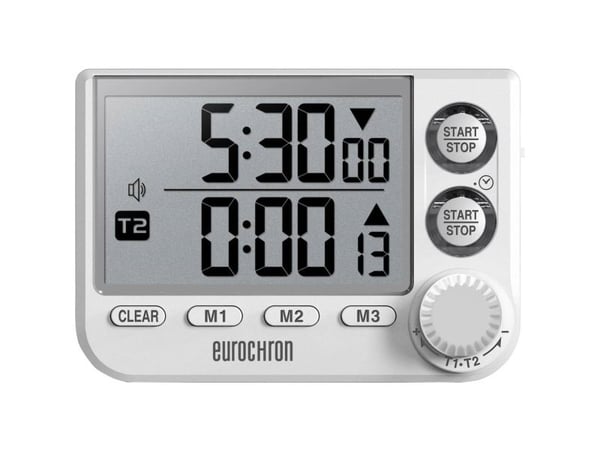 Eurochron EDT 8002 timer hvit digital